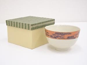 加藤藤山造　風景図茶碗